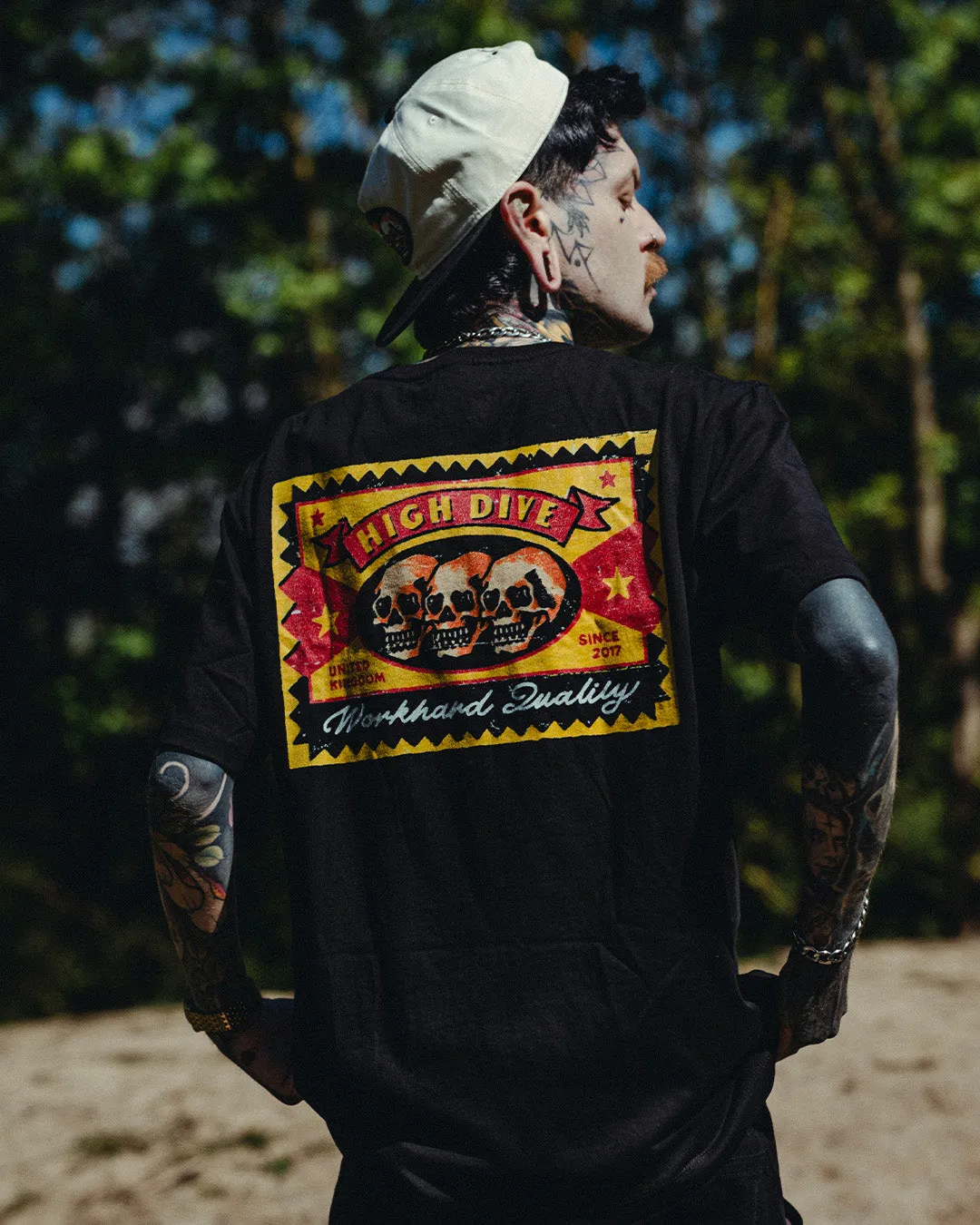 3 Skulls Black T-Shirt sold by High Dive Apparel HDA product image thumbnail 5