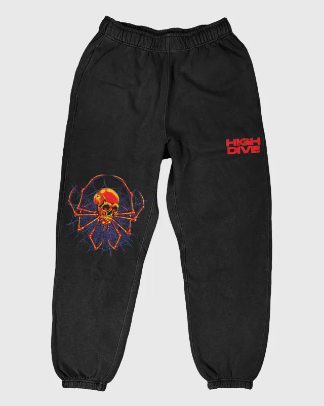 SpiderSkull Relax Faded Joggers made by High Dive Apparel HDA
