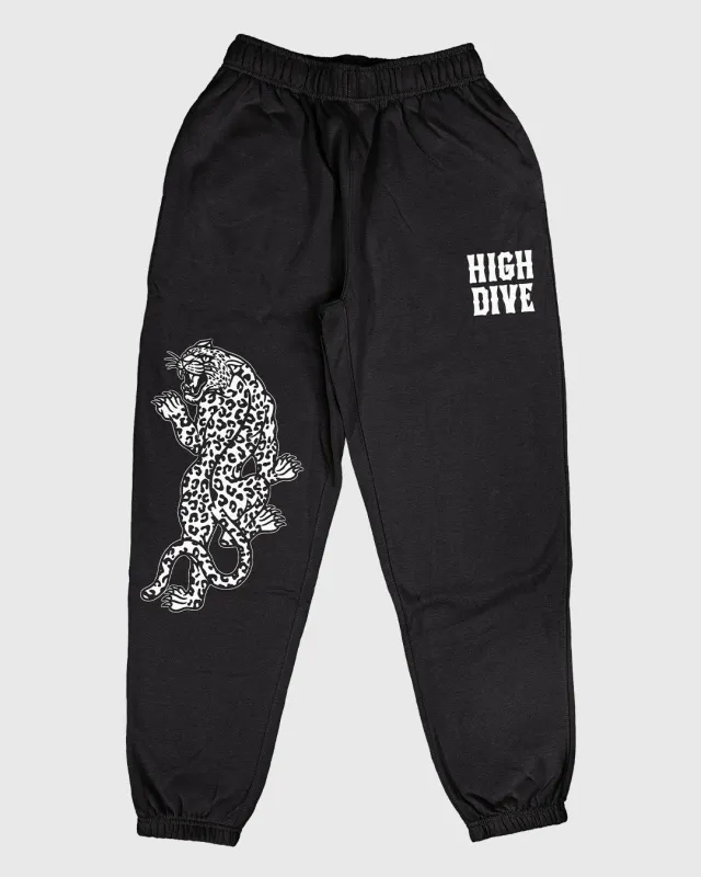 Panther Relax Black Joggers made by High Dive Apparel HDA