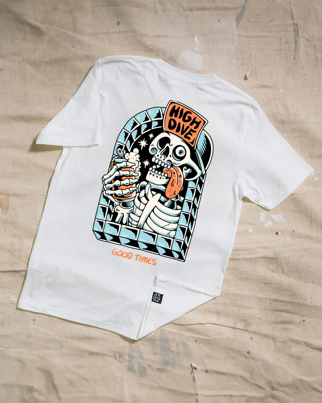 Good Times White T-Shirt sold by High Dive Apparel HDA