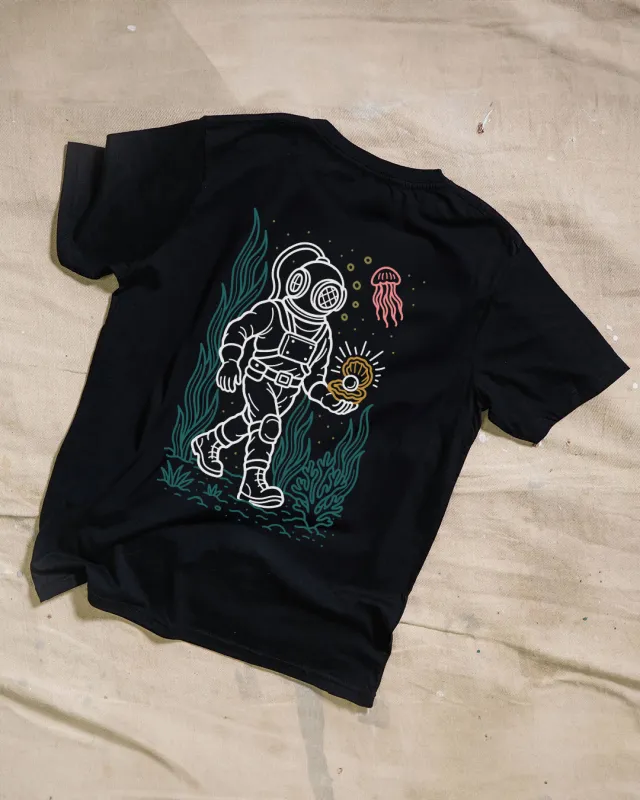Deep Sea Diver Black T-Shirt made by High Dive Apparel HDA