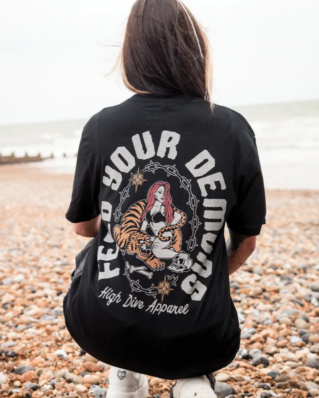 Feed Your Demons Black T-Shirt made by High Dive Apparel HDA