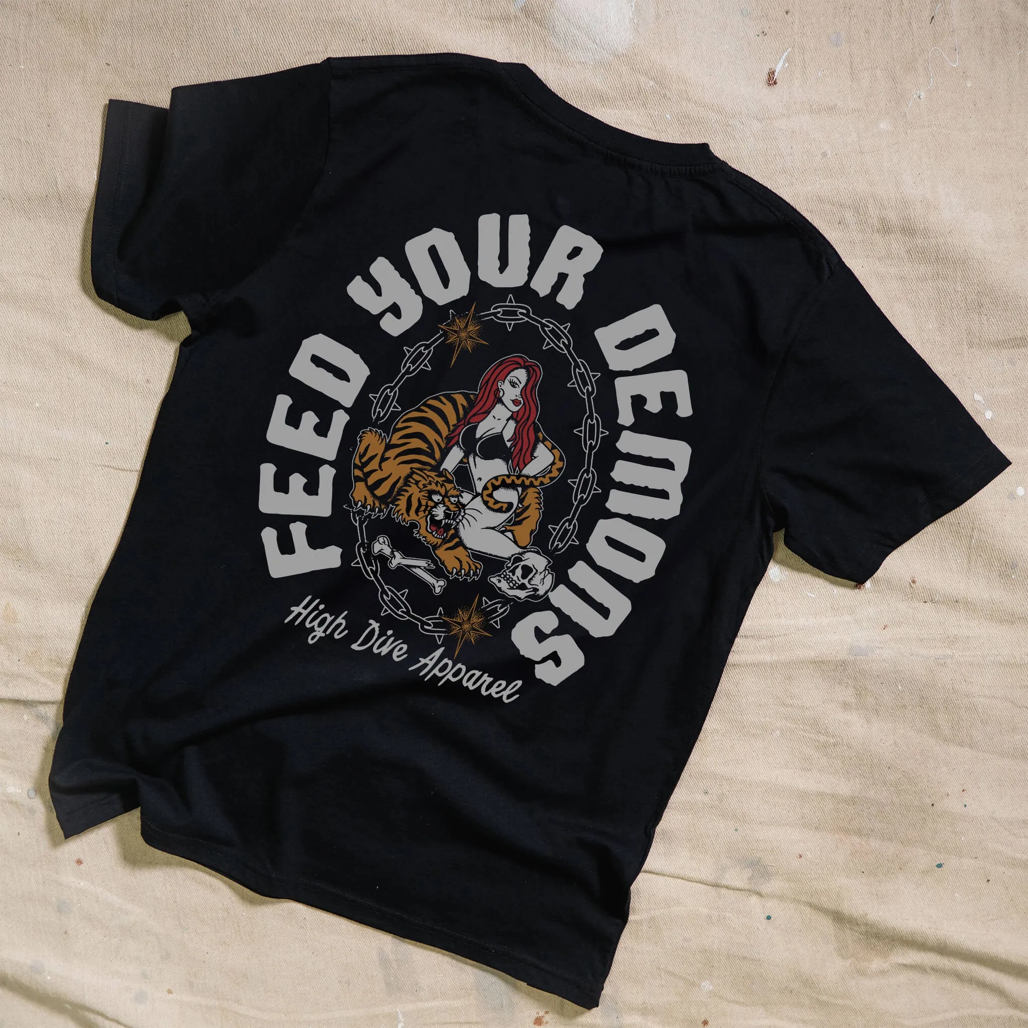 Feed Your Demons Black T-Shirt sold by High Dive Apparel HDA product image thumbnail 3
