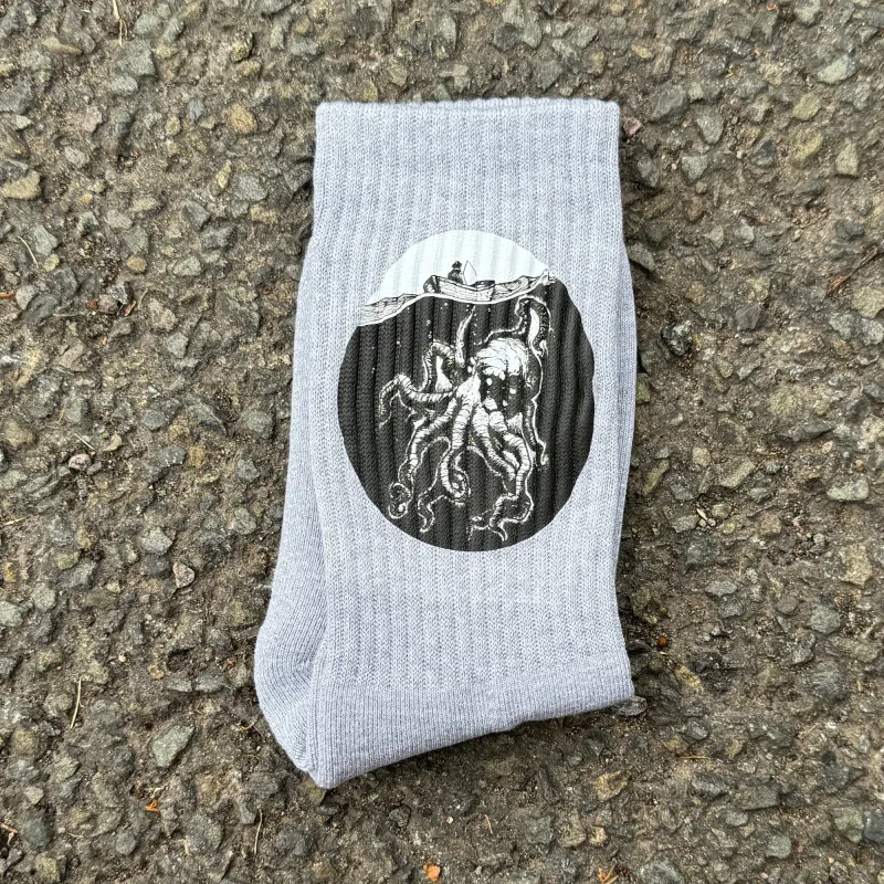 Kraken Grey Socks made by High Dive Apparel HDA