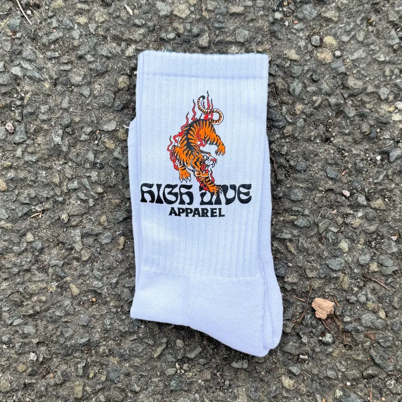Strike First White Socks made by High Dive Apparel HDA