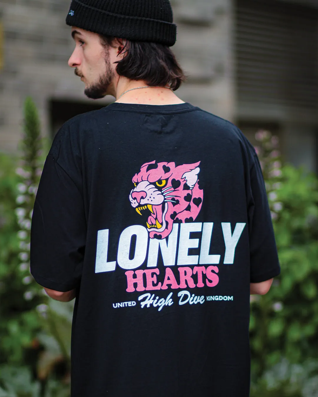 Lonely Hearts Black Tee sold by High Dive Apparel HDA