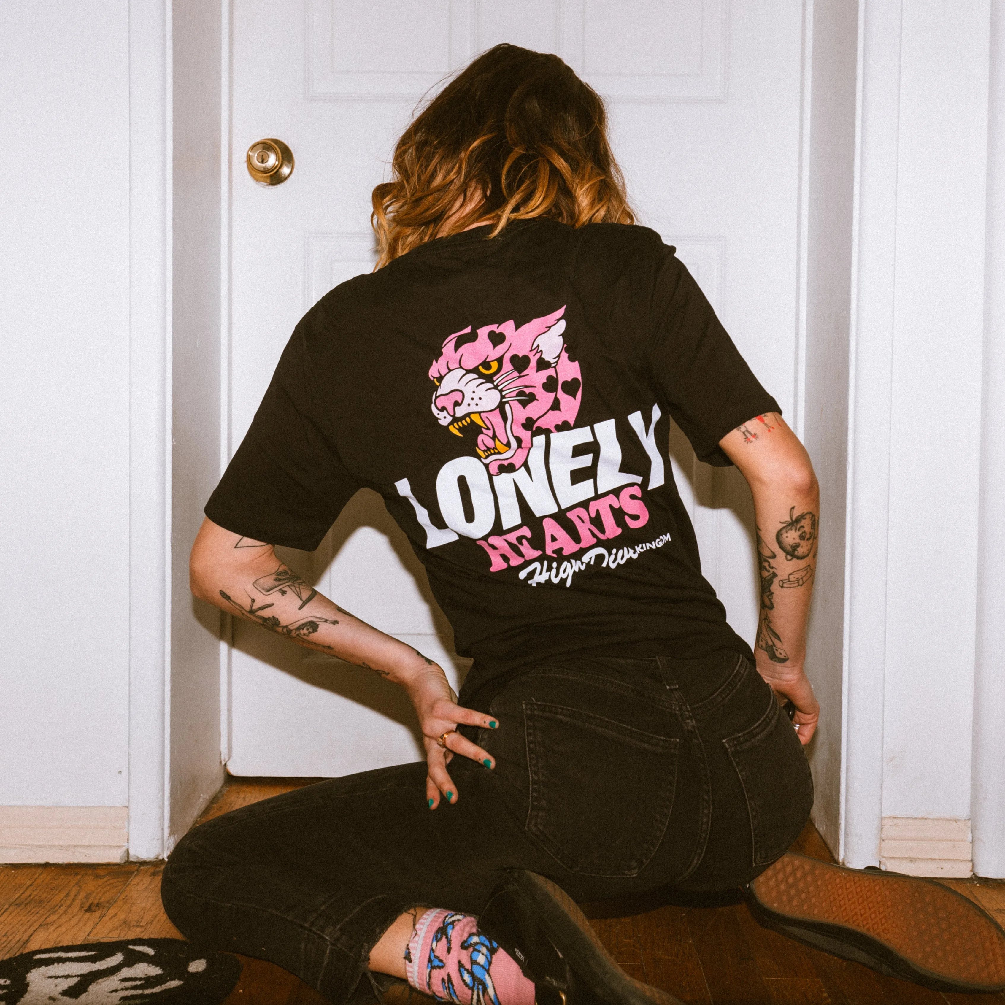 Lonely Hearts Black Tee sold by High Dive Apparel HDA product image thumbnail 4