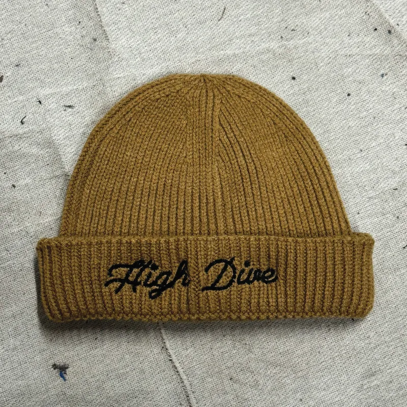 Script Trawler Beanie - Caramel made by High Dive Apparel HDA