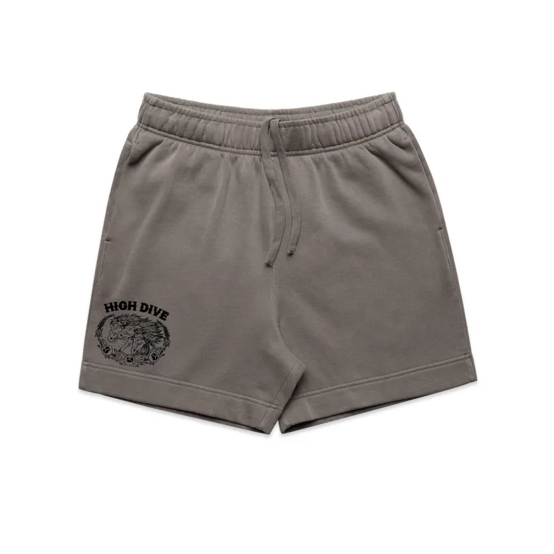 Chasing Something Faded Grey Relax Track Shorts made by High Dive Apparel HDA