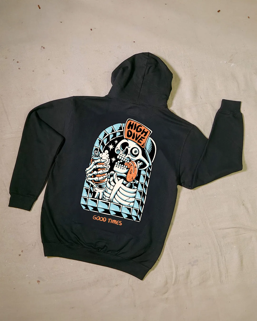 Good Times Black Hoody sold by High Dive Apparel HDA