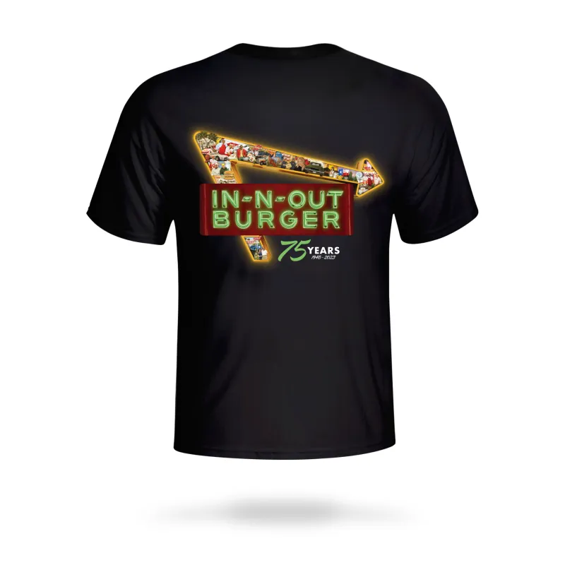 2024 75th Anniversary Black T-Shirt sold by In-N-Out