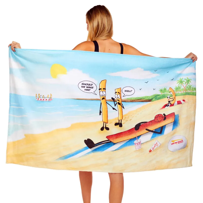 French Fry Beach Towel sold by In-N-Out