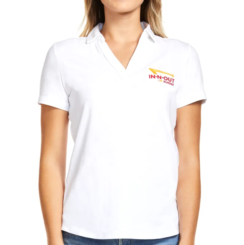 Women's White Performance Polo sold by In-N-Out