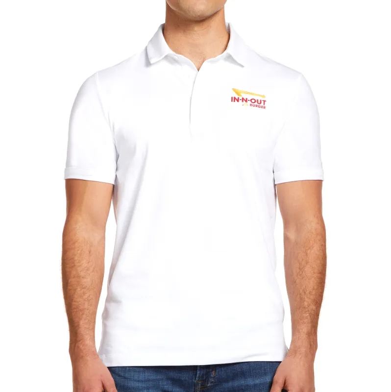 Men's White Performance Polo sold by In-N-Out