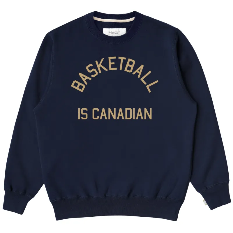 Basketball is Canadian Fleece Sweatshirt Navy - Unisex sold by Province of Canada