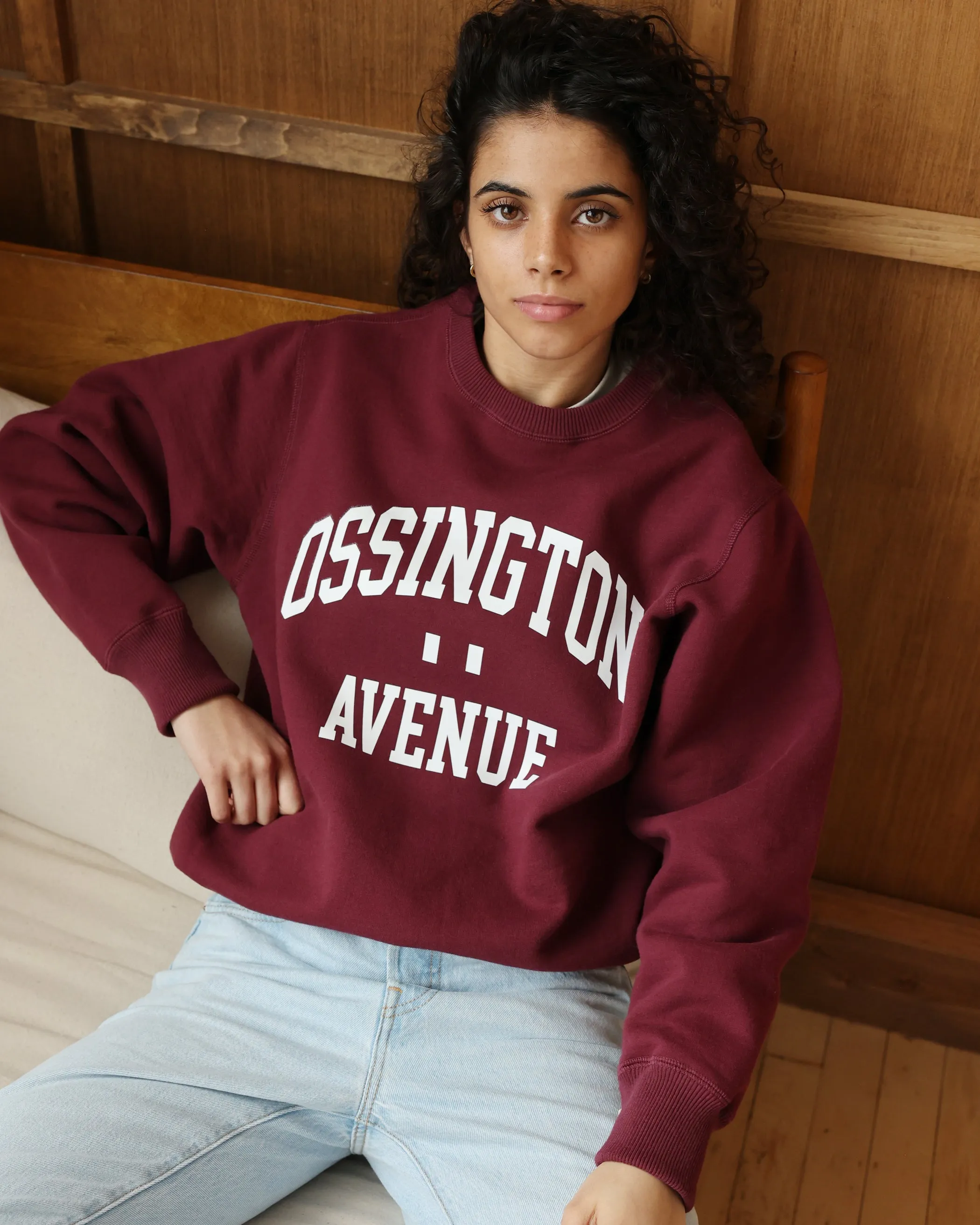 Ossington Fleece Sweatshirt Dark Burgundy - Unisex sold by Province of Canada product image thumbnail 2