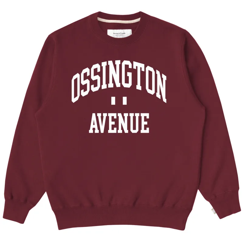 Ossington Fleece Sweatshirt Burgundy - Unisex sold by Province of Canada