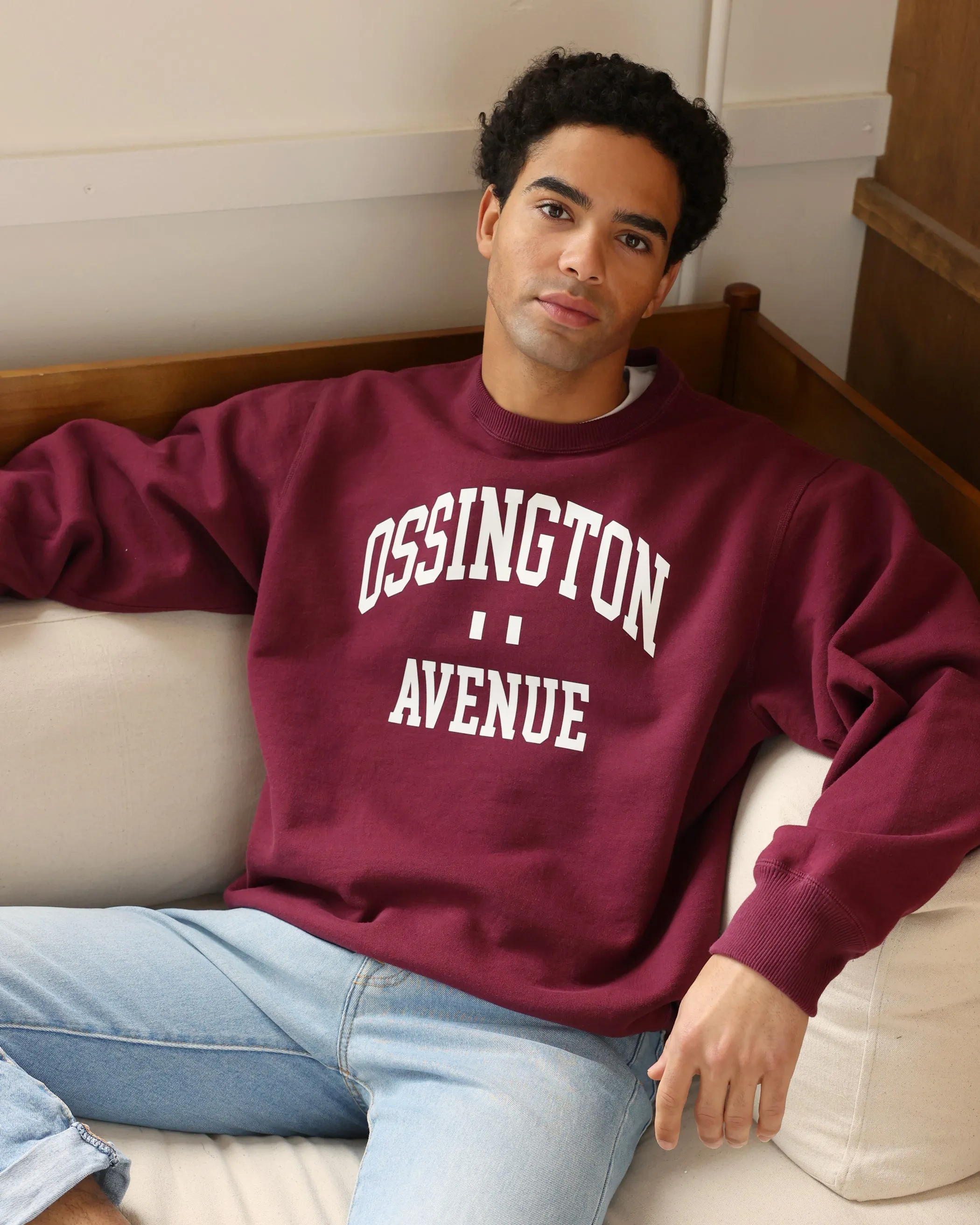 Ossington Fleece Sweatshirt Dark Burgundy - Unisex sold by Province of Canada product image thumbnail 3