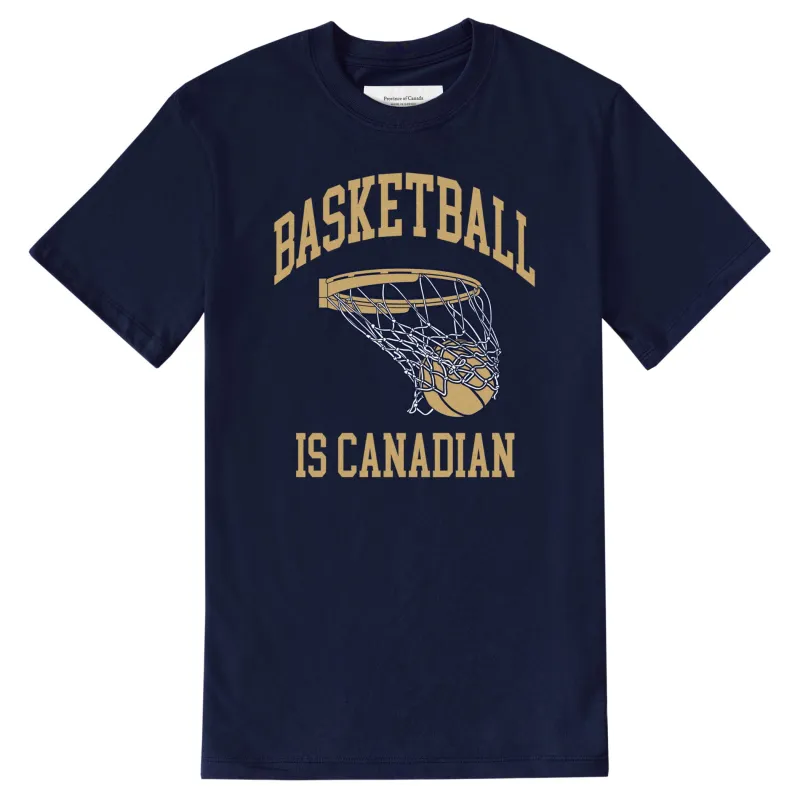 Basketball is Canadian Tee Navy - Unisex sold by Province of Canada