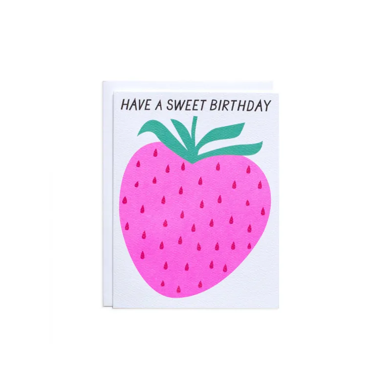 Strawberry Sweet Birthday Greeting Card sold by Province of Canada