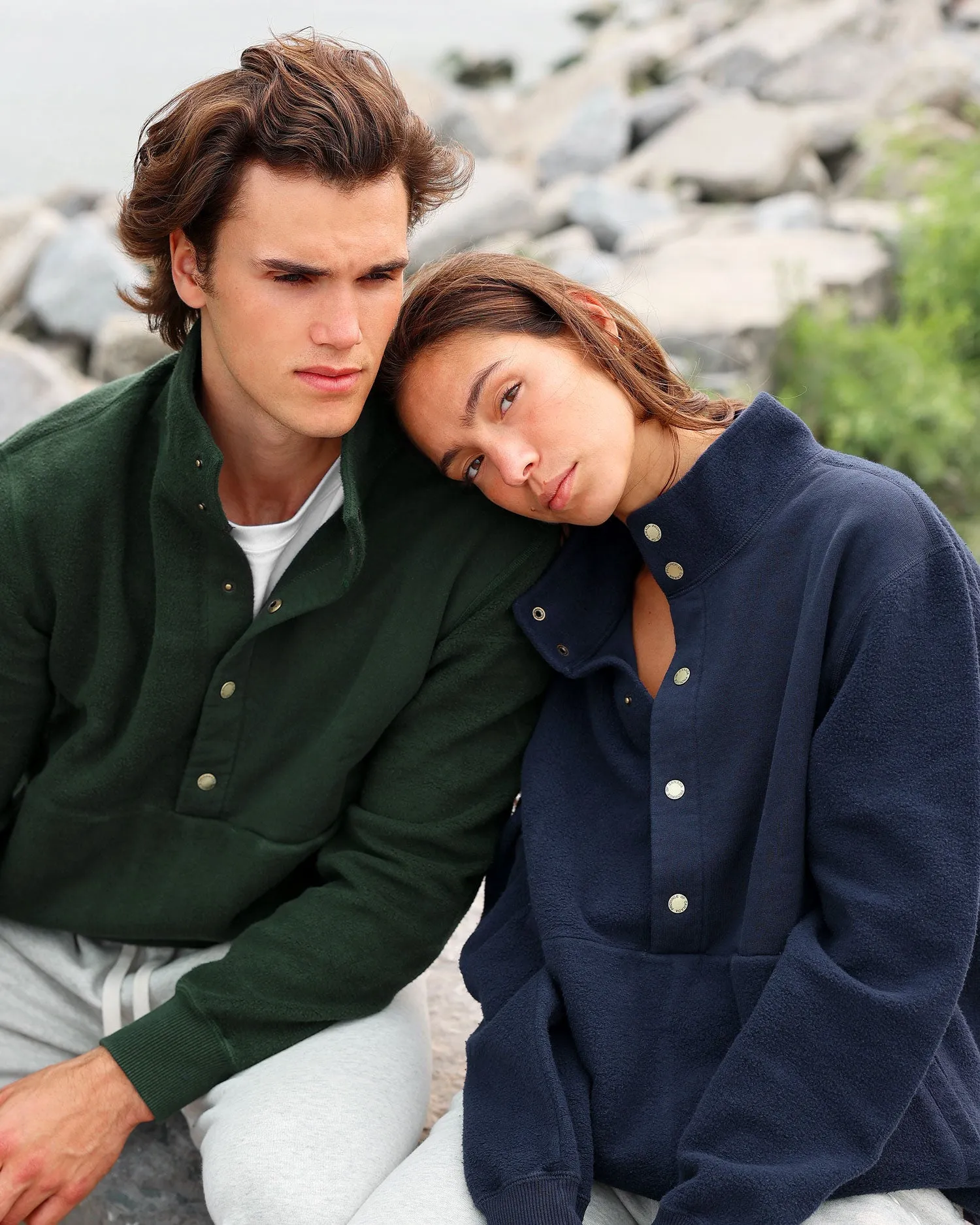 Reverse Fleece Pullover Navy - Unisex sold by Province of Canada product image thumbnail 3