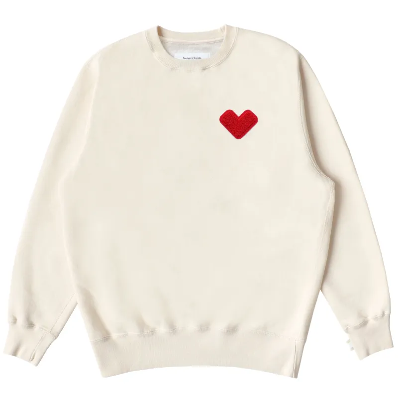 Heart Sweatshirt Cream - Unisex sold by Province of Canada