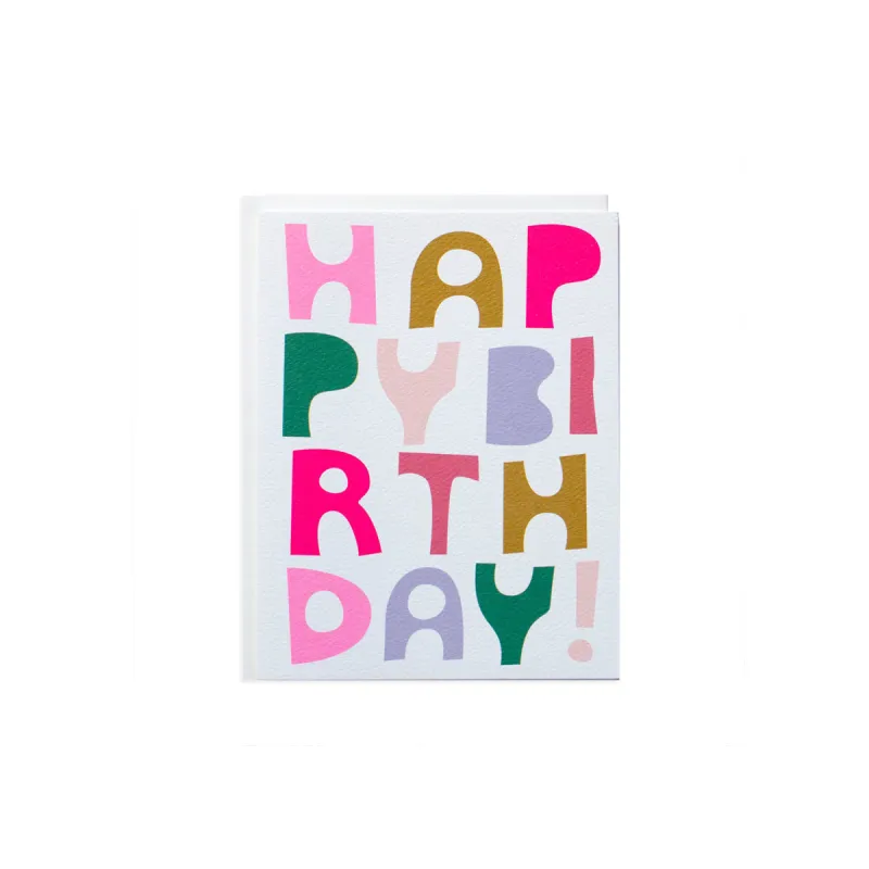 Block Letter Happy Birthday Greeting Card sold by Province of Canada