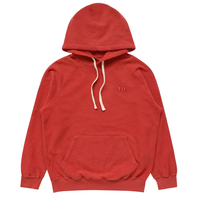 Reverse French Terry Hoodie Red - Unisex sold by Province of Canada