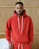 Reverse French Terry Hoodie Red - Unisex sold by Province of Canada