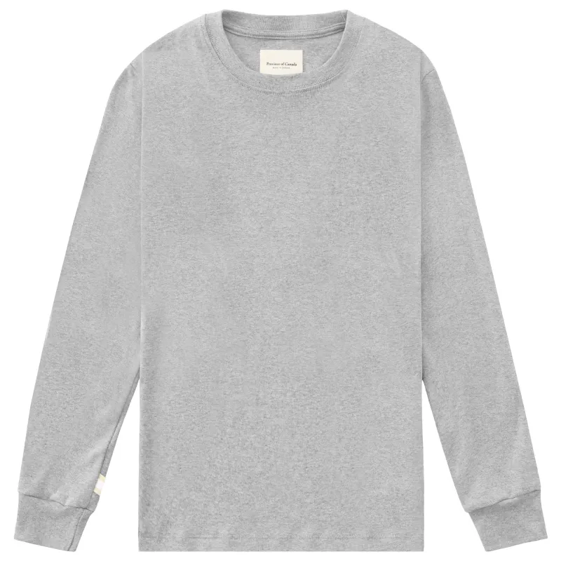 Fine Ribbed Long Sleeve Tee Heather Grey - Unisex sold by Province of Canada
