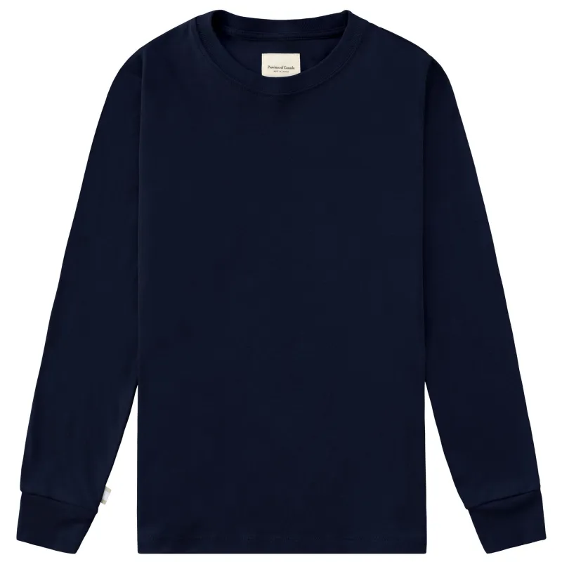 Fine Ribbed Long Sleeve Tee Navy - Unisex sold by Province of Canada