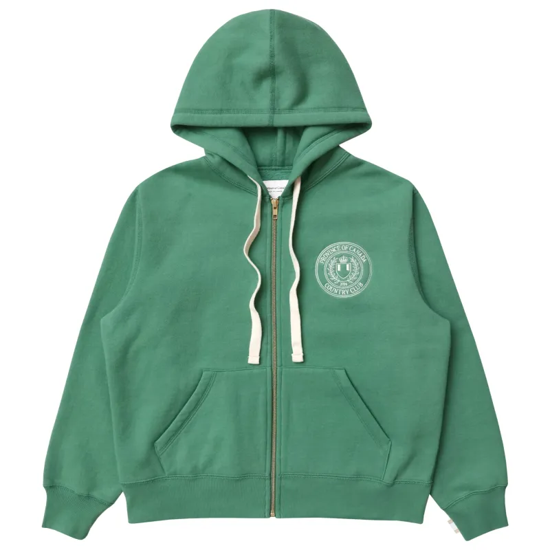 Country Club Fleece Zip Hoodie Green - Unisex sold by Province of Canada