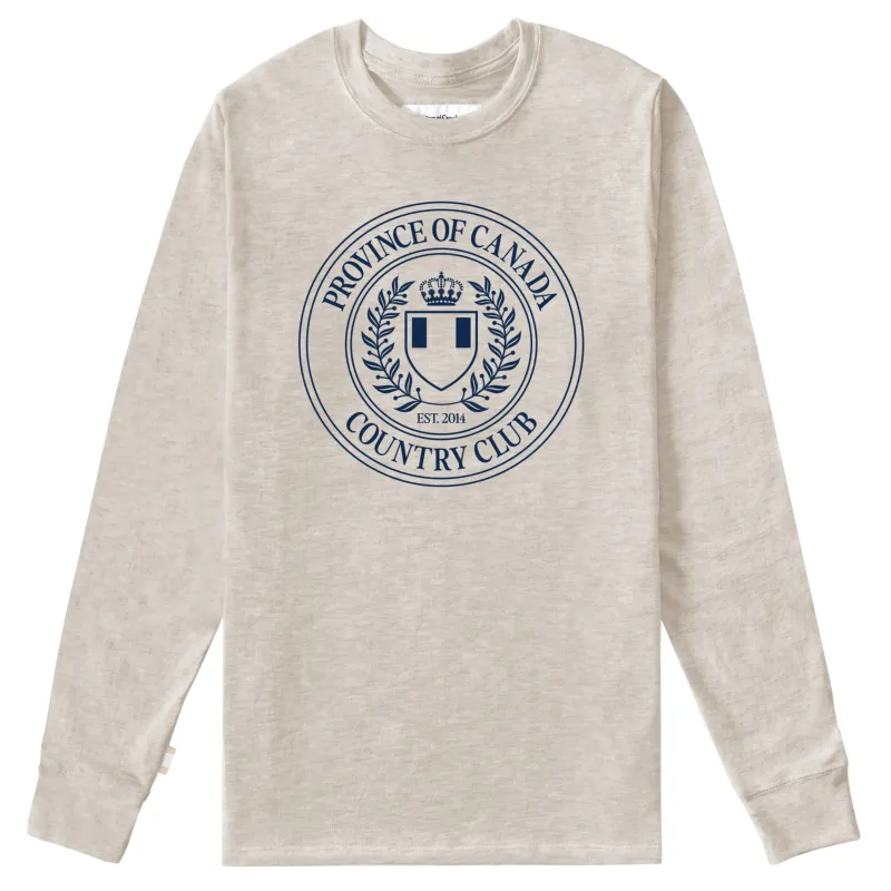Country Club Long Sleeve Tee Oatmeal - Unisex made by Province of Canada