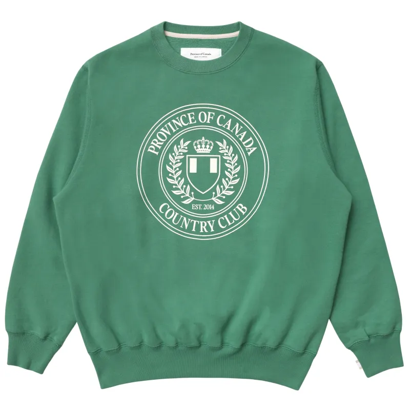 Country Club Fleece Sweatshirt Green - Unisex sold by Province of Canada
