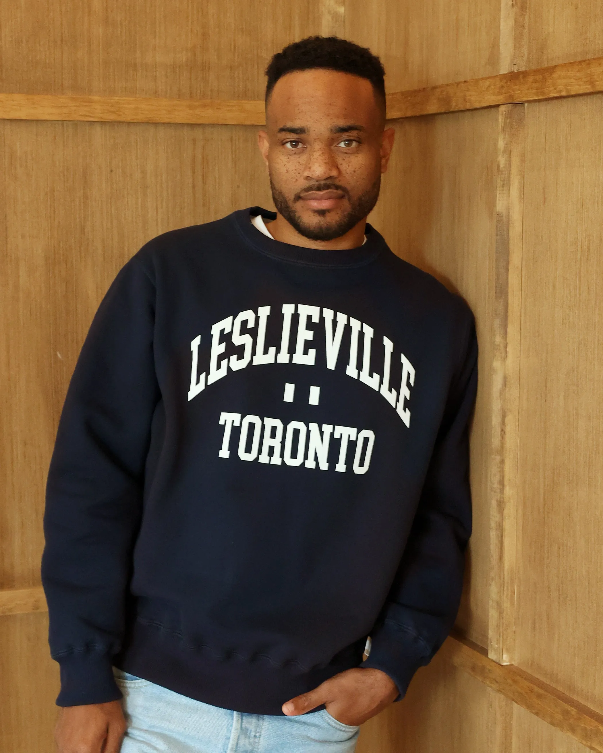 Leslieville Fleece Sweatshirt Navy - Unisex sold by Province of Canada product image thumbnail 2