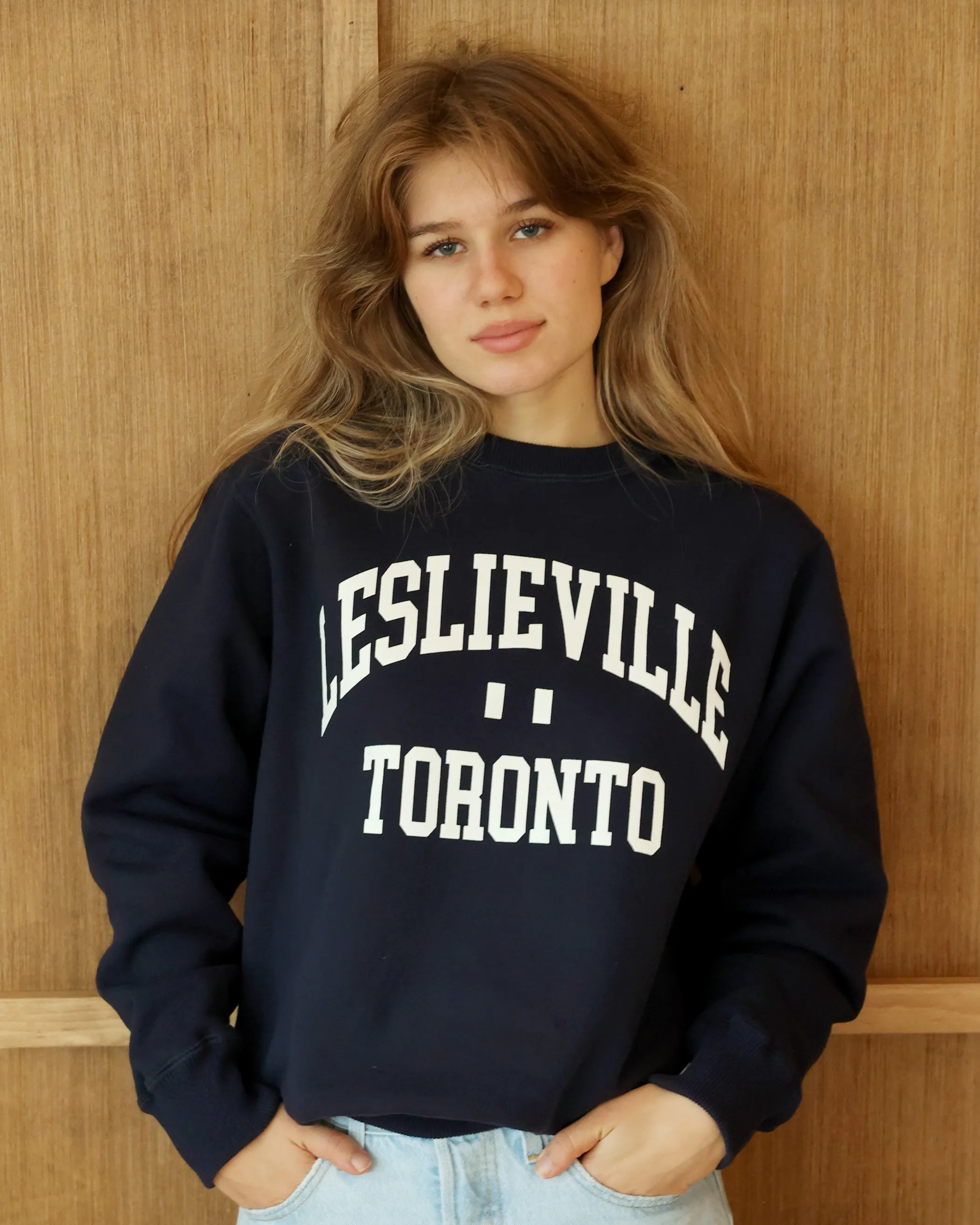 Leslieville Fleece Sweatshirt Navy - Unisex sold by Province of Canada product image thumbnail 3