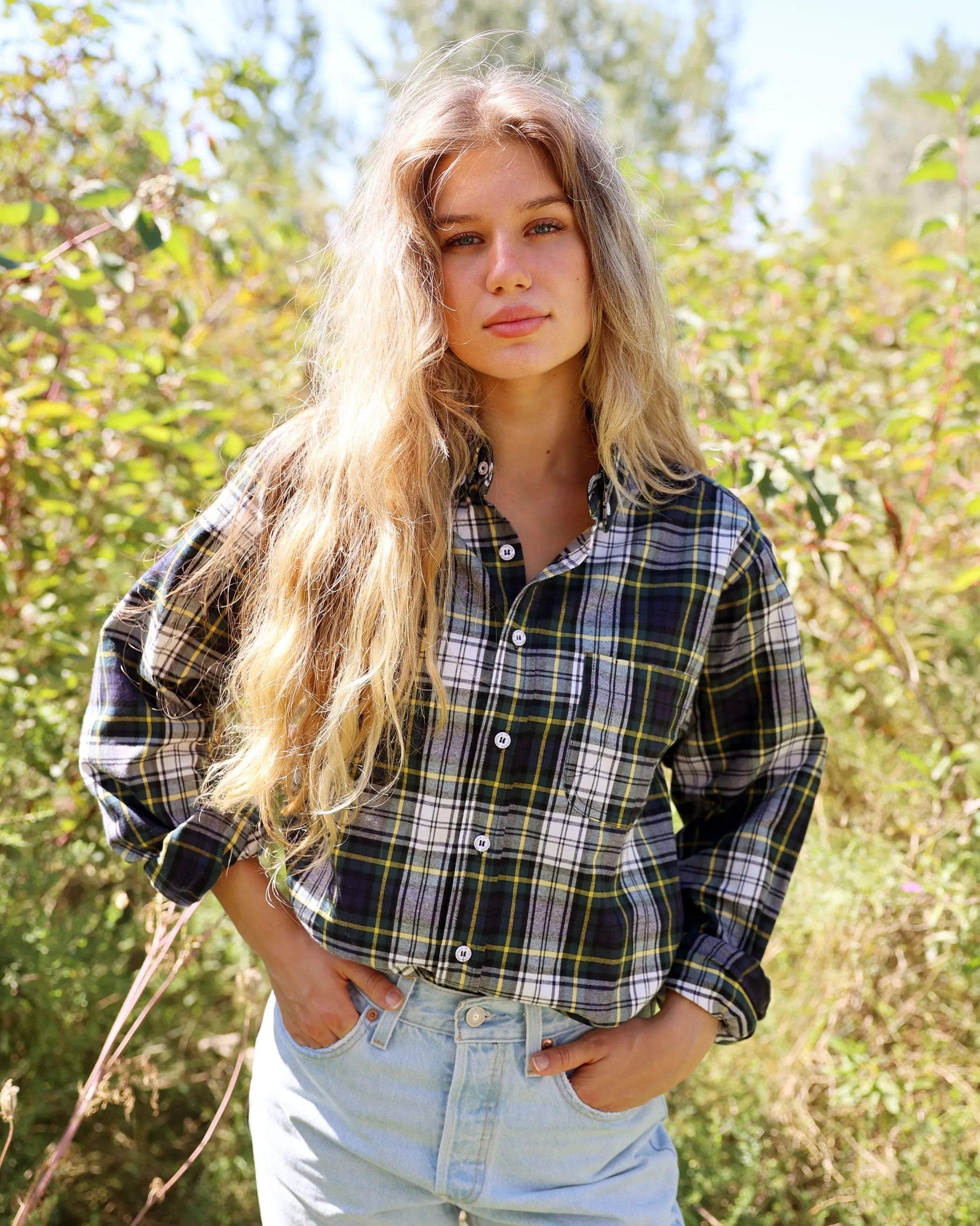Plaid Flannel Shirt Navy - Unisex sold by Province of Canada product image thumbnail 3