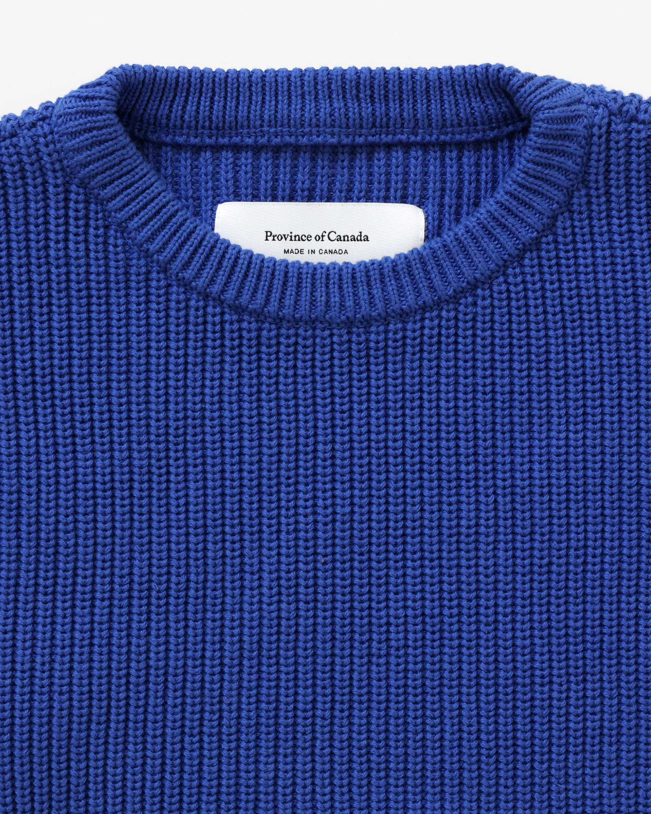 Cotton Knit Sweater Royal - Unisex sold by Province of Canada product image thumbnail 4