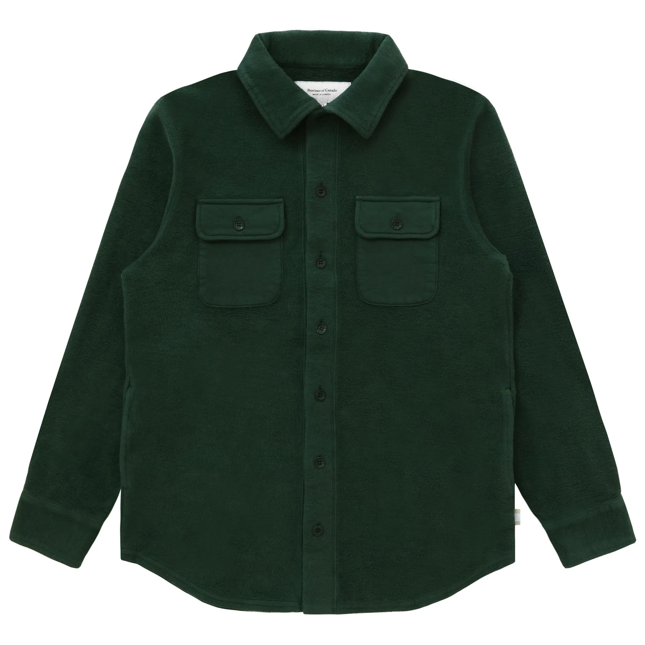Reverse Fleece Overshirt Forest - Unisex sold by Province of Canada