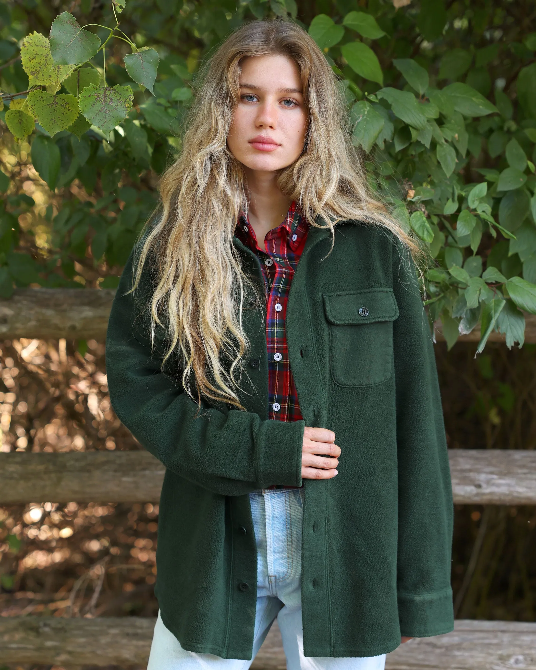 Reverse Fleece Overshirt Forest - Unisex sold by Province of Canada product image thumbnail 3
