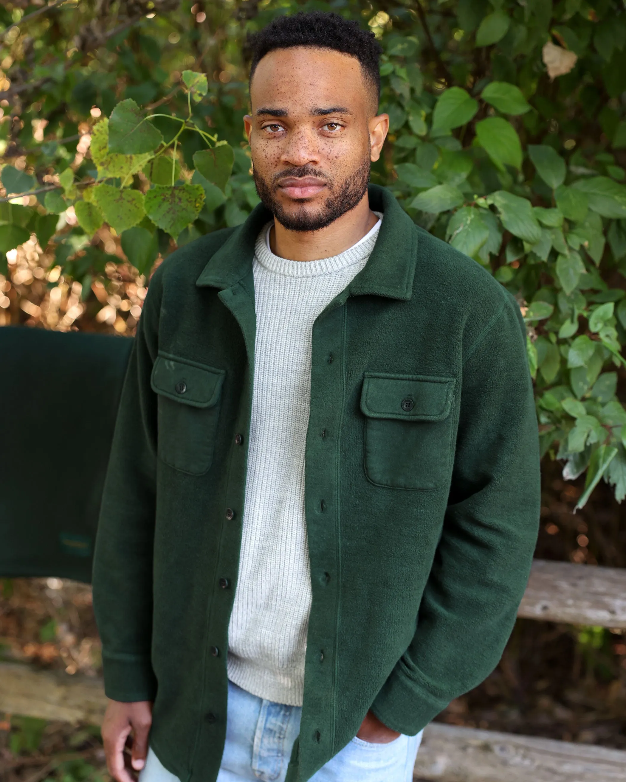 Reverse Fleece Overshirt Forest - Unisex sold by Province of Canada product image thumbnail 2