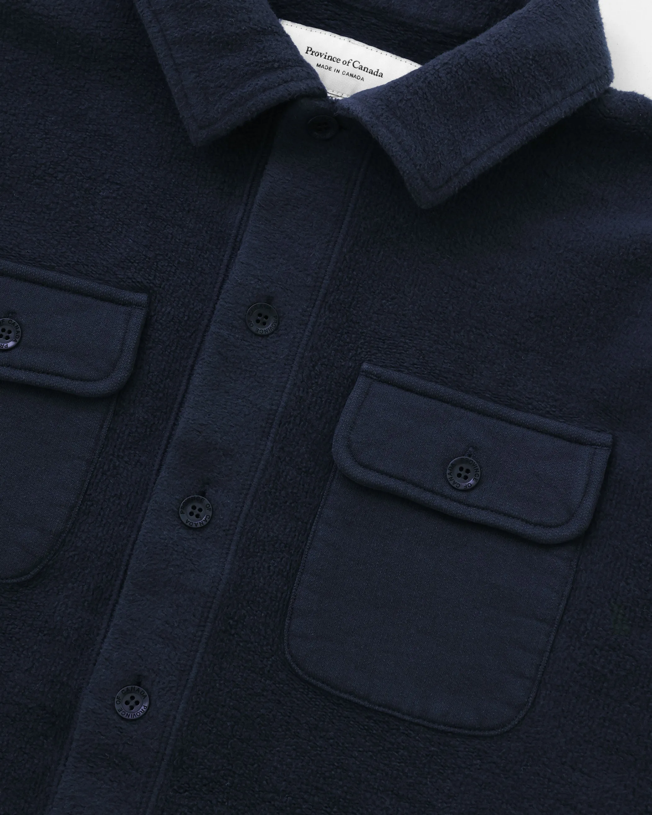 Reverse Fleece Overshirt Navy - Unisex sold by Province of Canada product image thumbnail 4