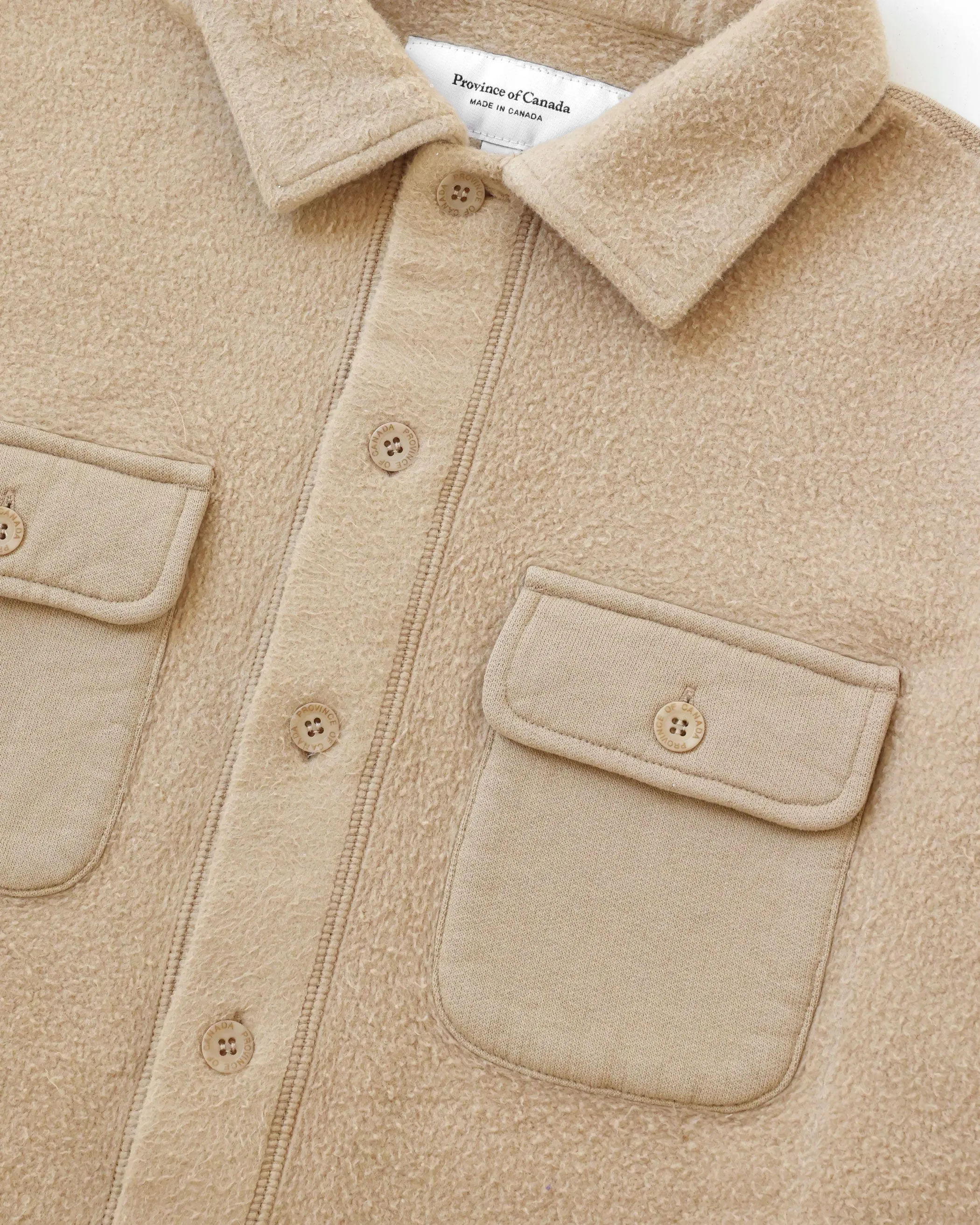 Reverse Fleece Overshirt Khaki - Unisex sold by Province of Canada product image thumbnail 4