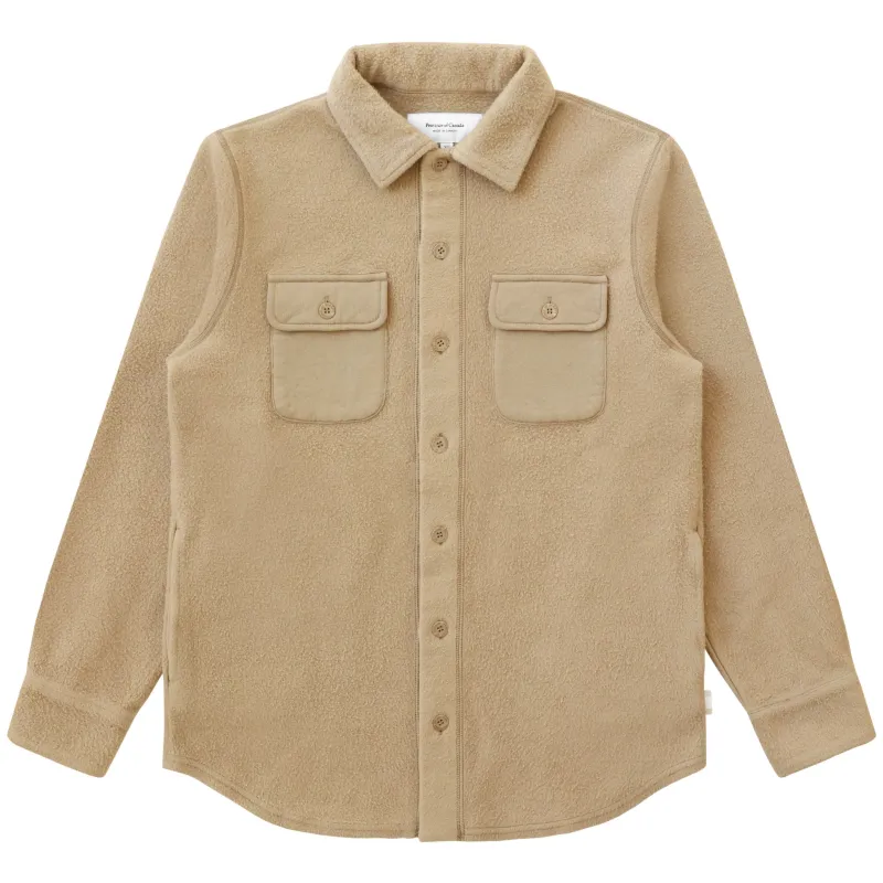 Reverse Fleece Overshirt Khaki - Unisex sold by Province of Canada