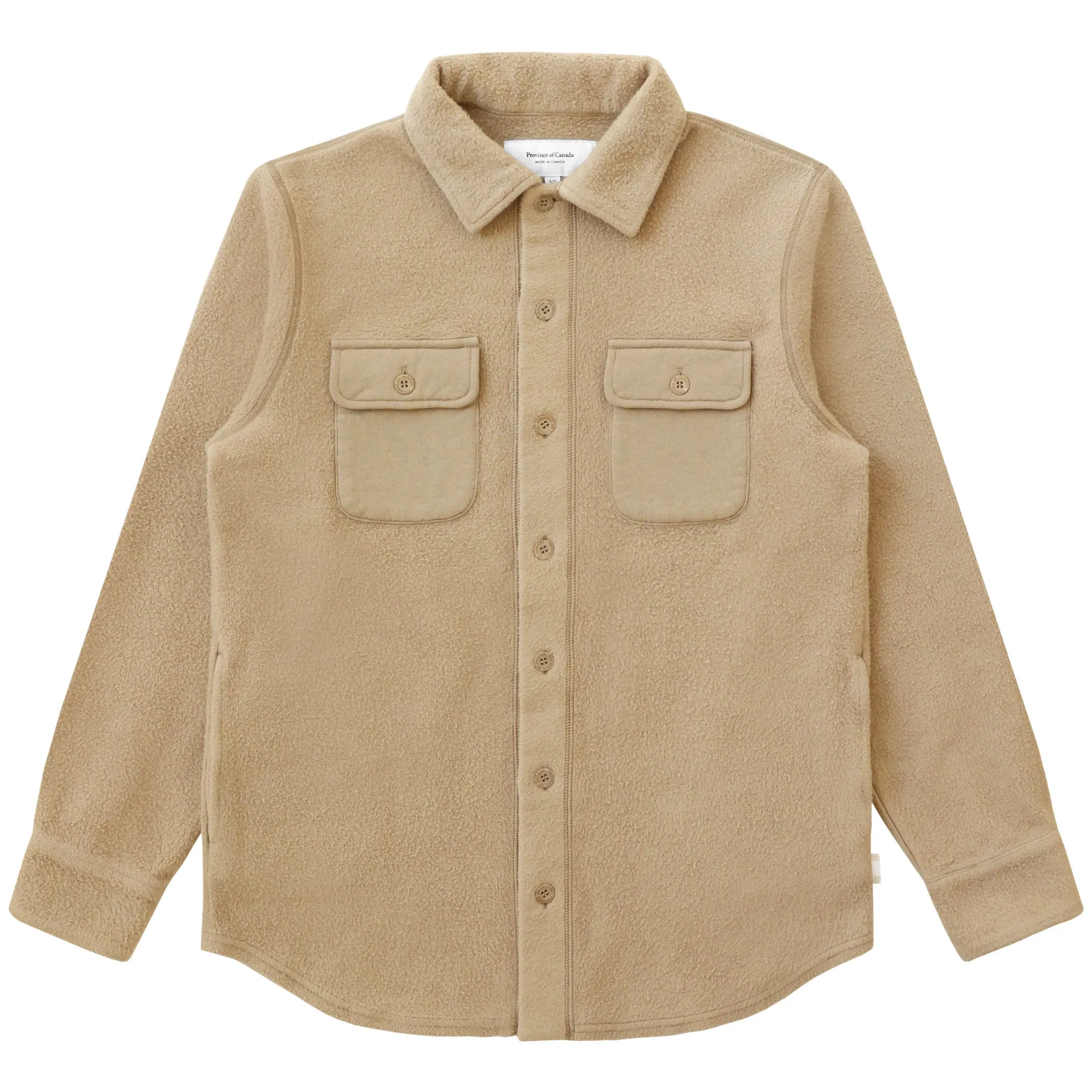 Reverse Fleece Overshirt Khaki - Unisex sold by Province of Canada