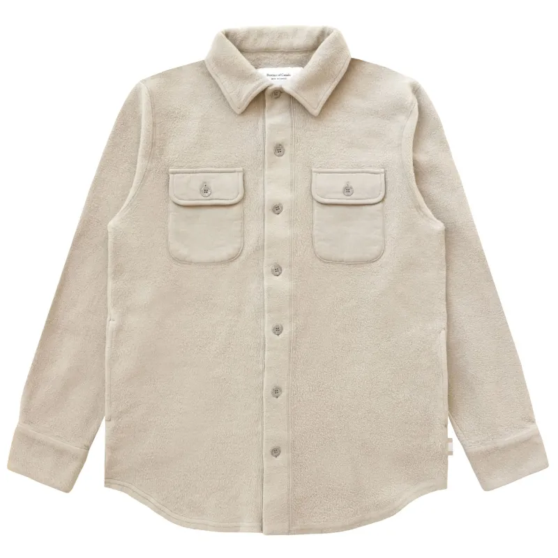 Reverse Fleece Overshirt Sand - Unisex sold by Province of Canada