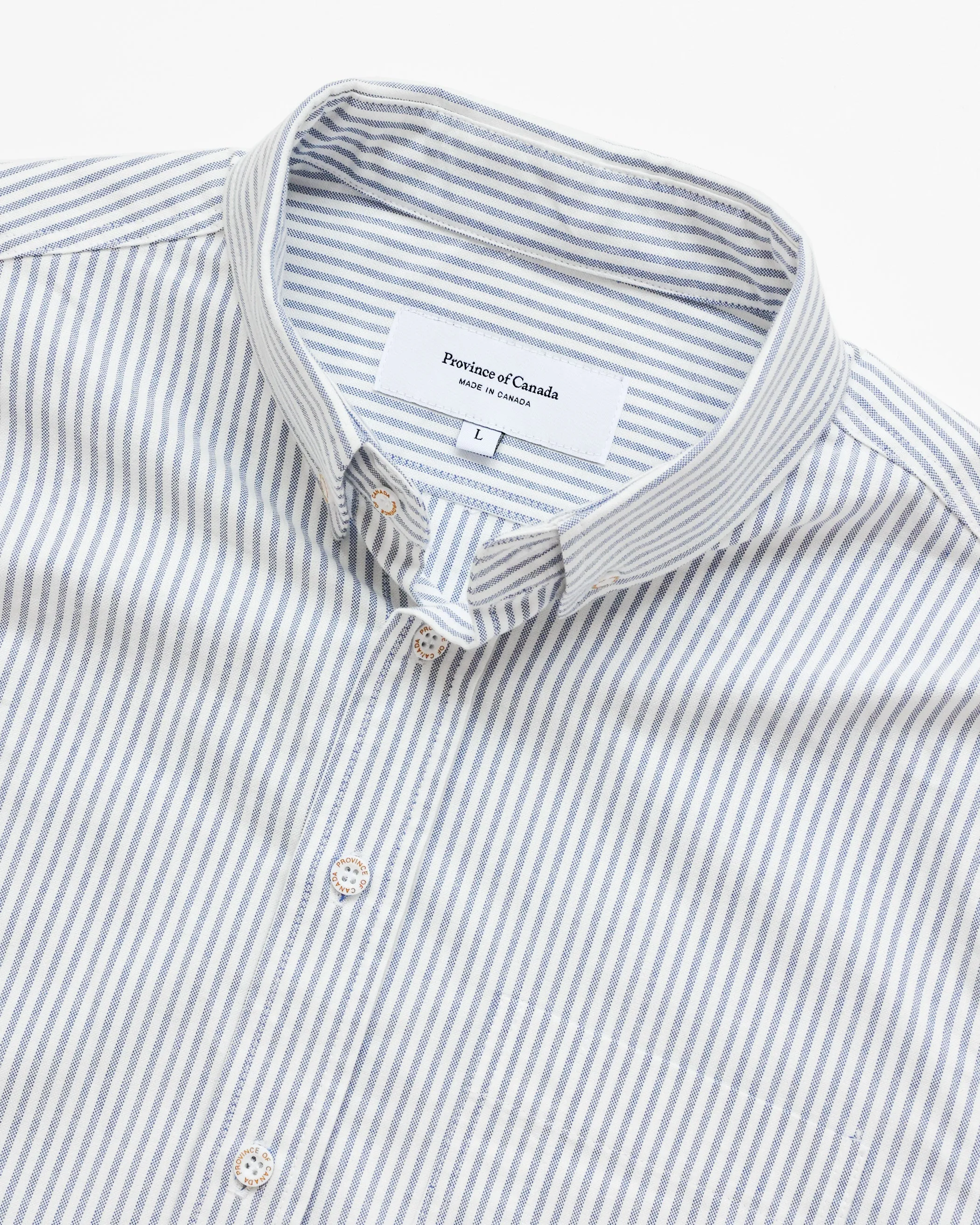 Oxford Stripe Shirt Navy - Unisex sold by Province of Canada product image thumbnail 5