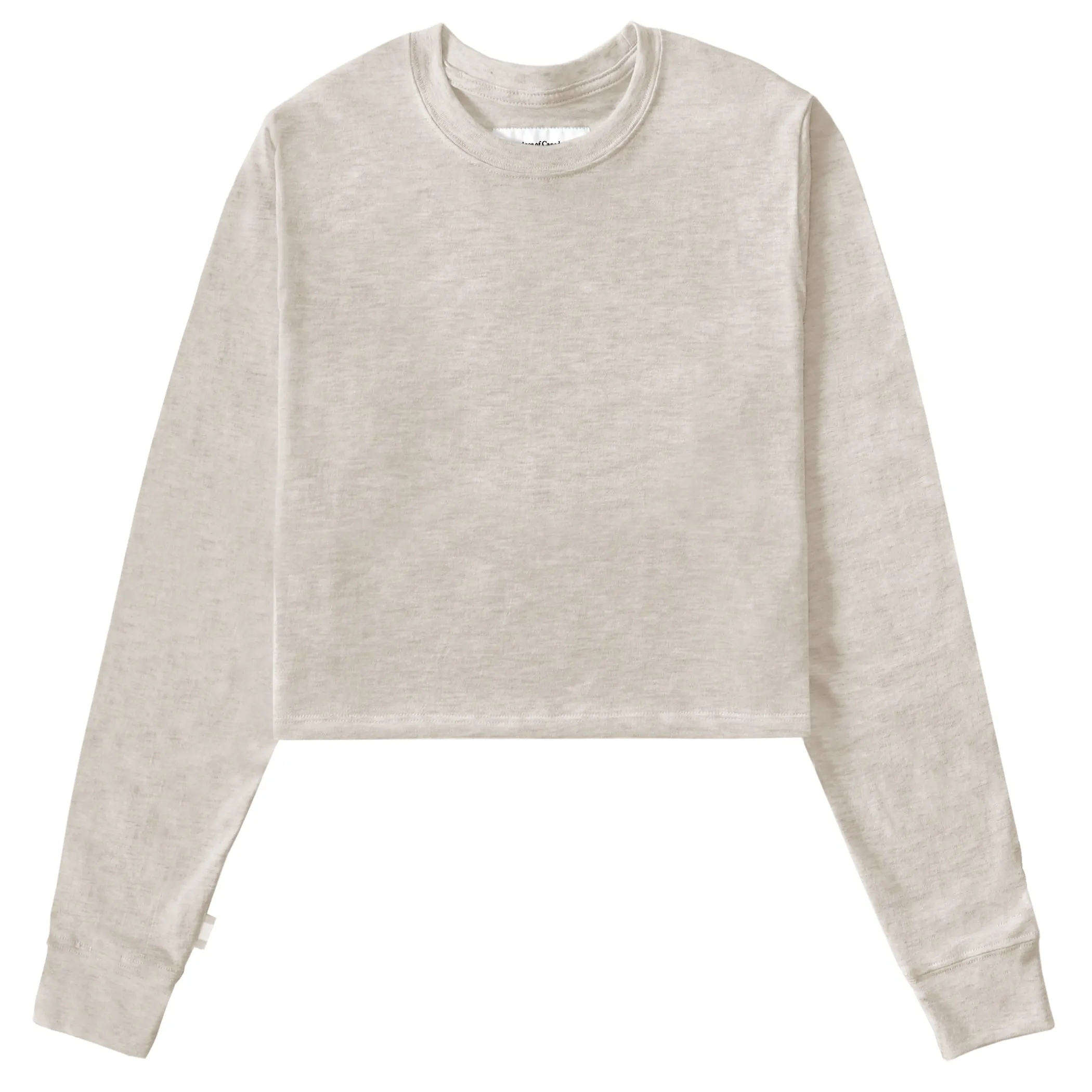 Monday Long Sleeve Crop Top Oatmeal sold by Province of Canada