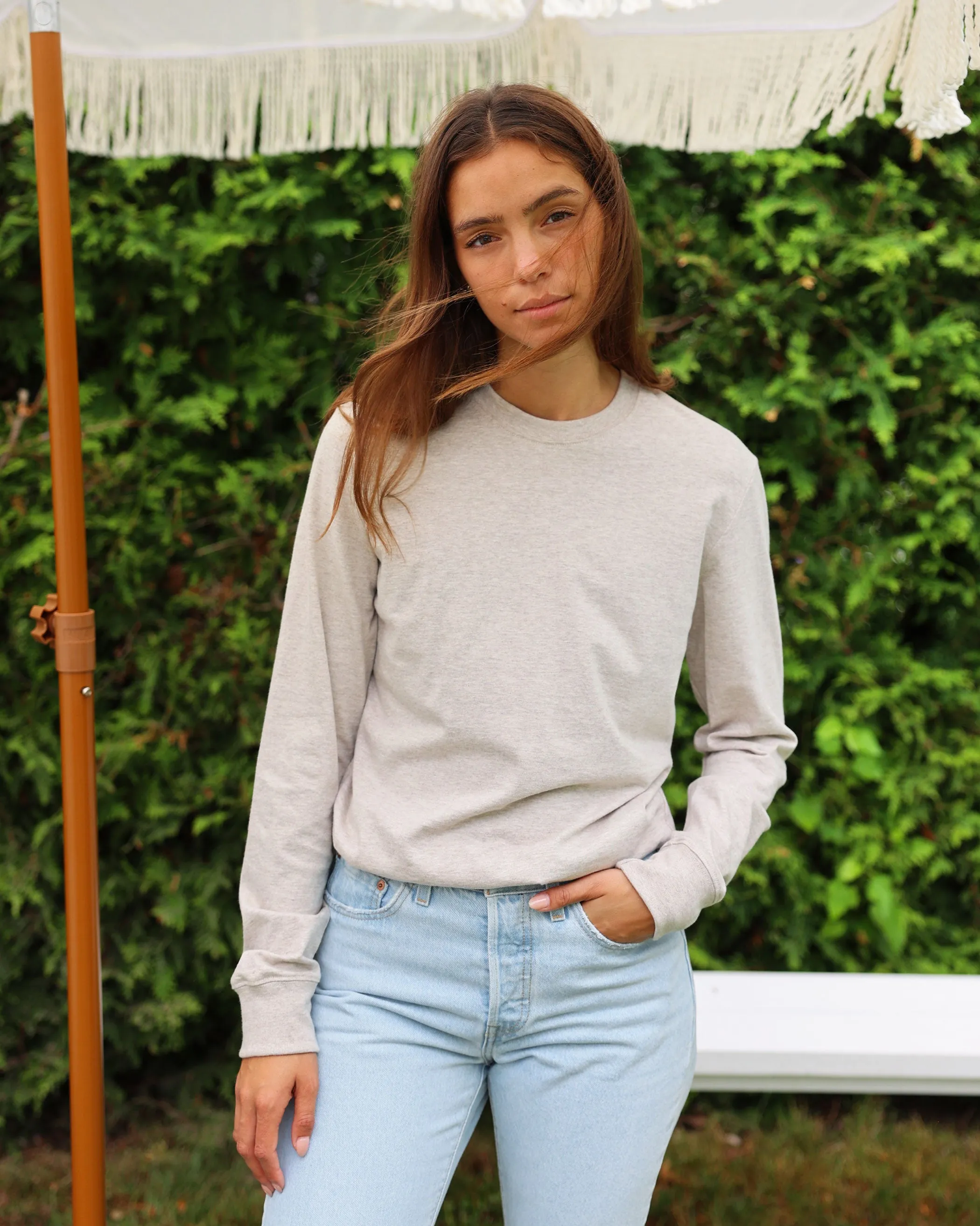 Monday Long Sleeve Tee Oatmeal - Unisex sold by Province of Canada product image thumbnail 2