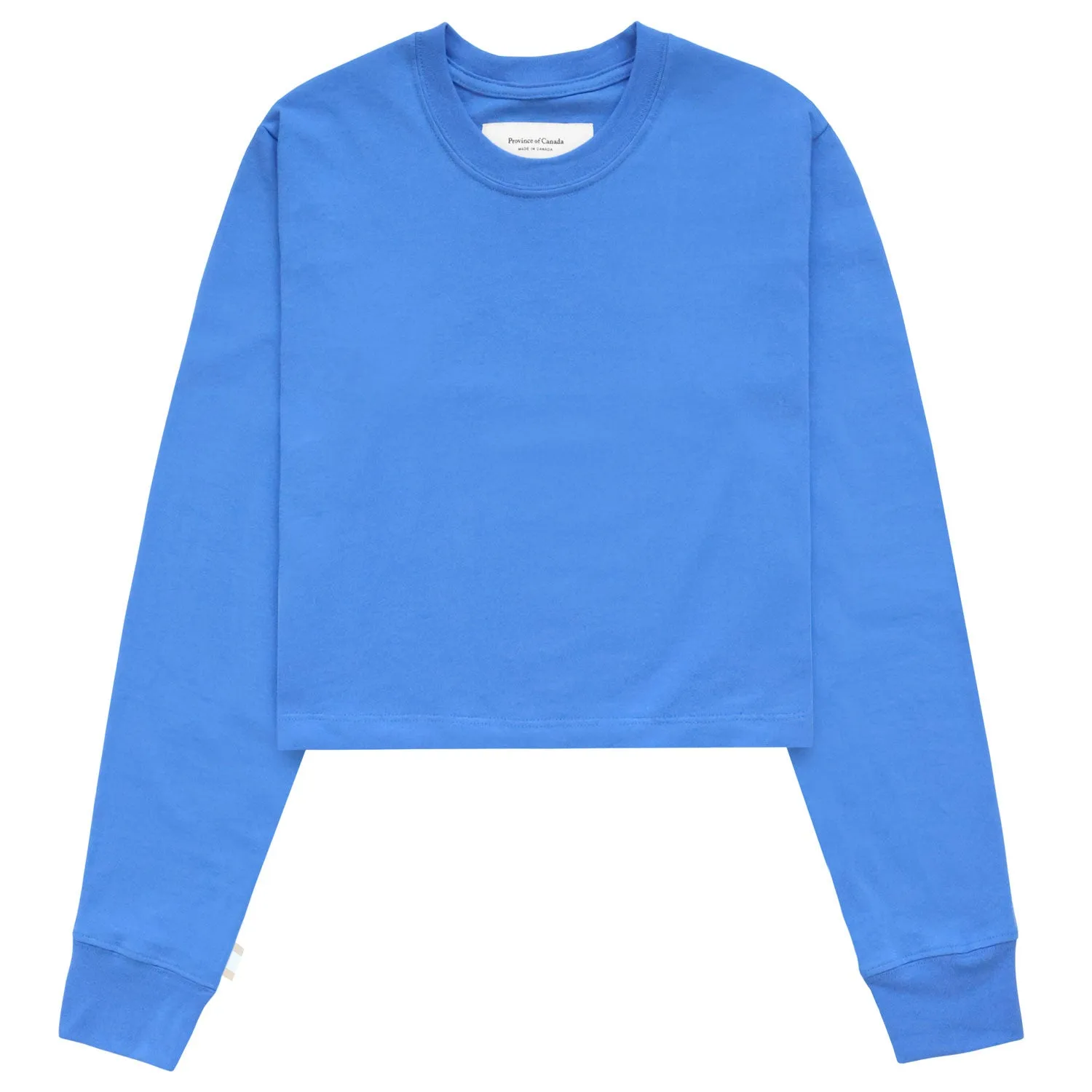 Monday Long Sleeve Crop Top Super Blue sold by Province of Canada